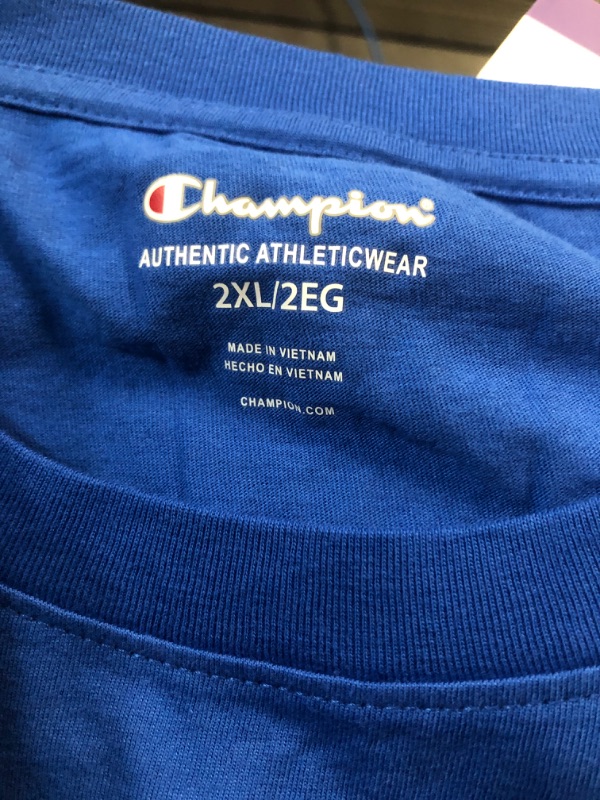 Photo 1 of Champion Men S Short Sleeve Screen Print Graphic Logo Tee (Bright Royal XXL)