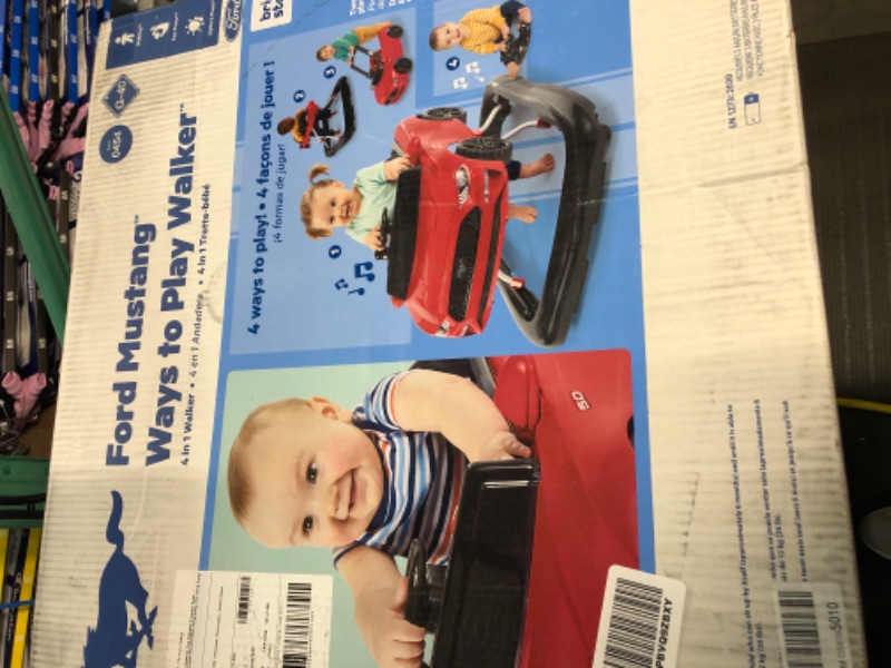 Photo 2 of Bright Starts Ways to Play 4-in-1 Walker - Ford Mustang, Red, Ages 6 Months +, Red Ford Mustang Mustang Red