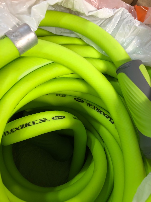 Photo 4 of Flexzilla HFZG5100YWS Garden Hose, 5/8" (inches) x 100' (feet), ZillaGreen w/SwivelGrip & HFZG550YW Garden Lead-In Hose 5/8 In. x 50 ft, Heavy Duty, Lightweight, Drinking Water Safe 5/8" (inches) x 100' (feet) Hose + Lead-In Hose