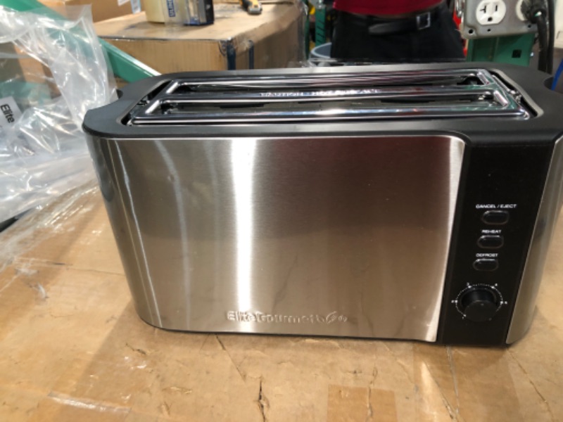 Photo 1 of **SEE NOTES/DAMAGED**
Elite Gourmet ECT-3100 Long Slot 4 Slice Toaster, Reheat, 6 Toast Setting