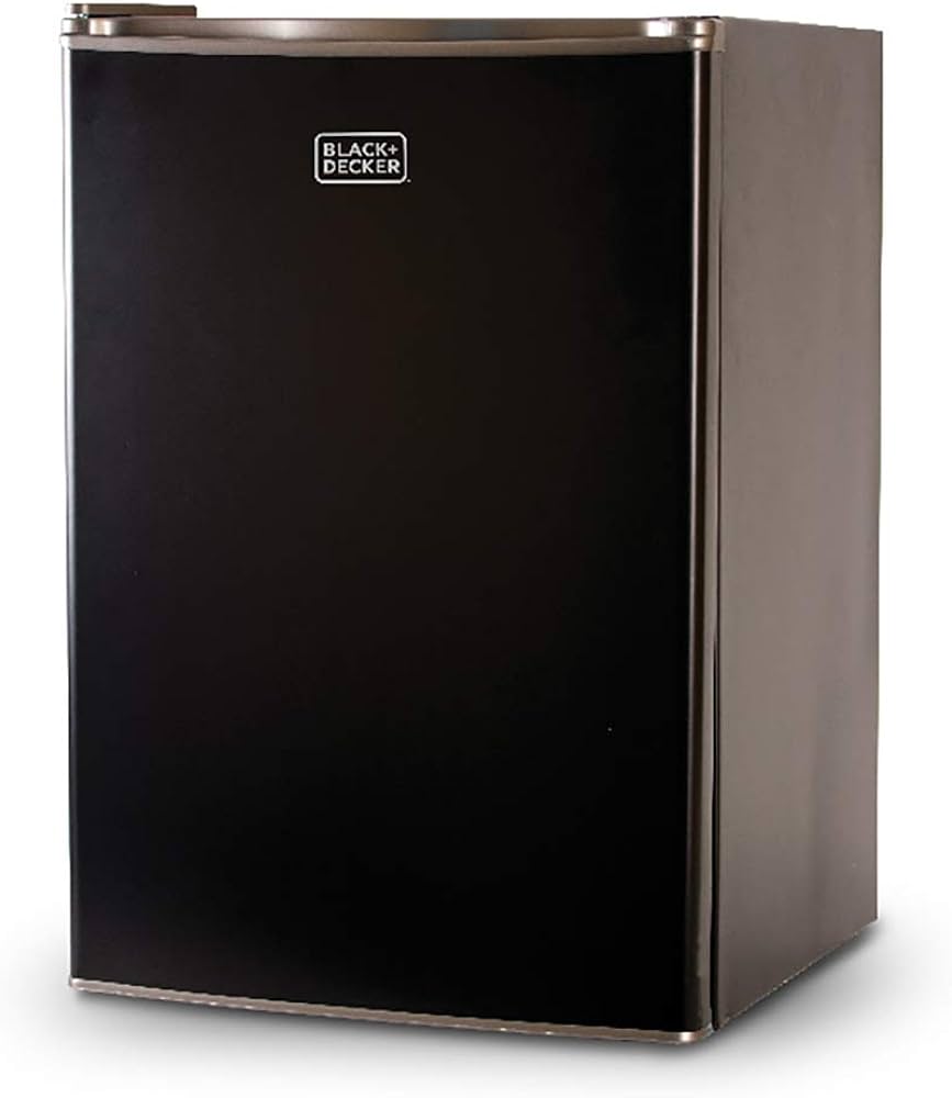 Photo 1 of * used * not functional * sold for parts/repair * 
BLACK+DECKER BCRK25B Compact Refrigerator Energy Star Single Door Mini Fridge with Freezer, 2.5 Cubic Feet, Black