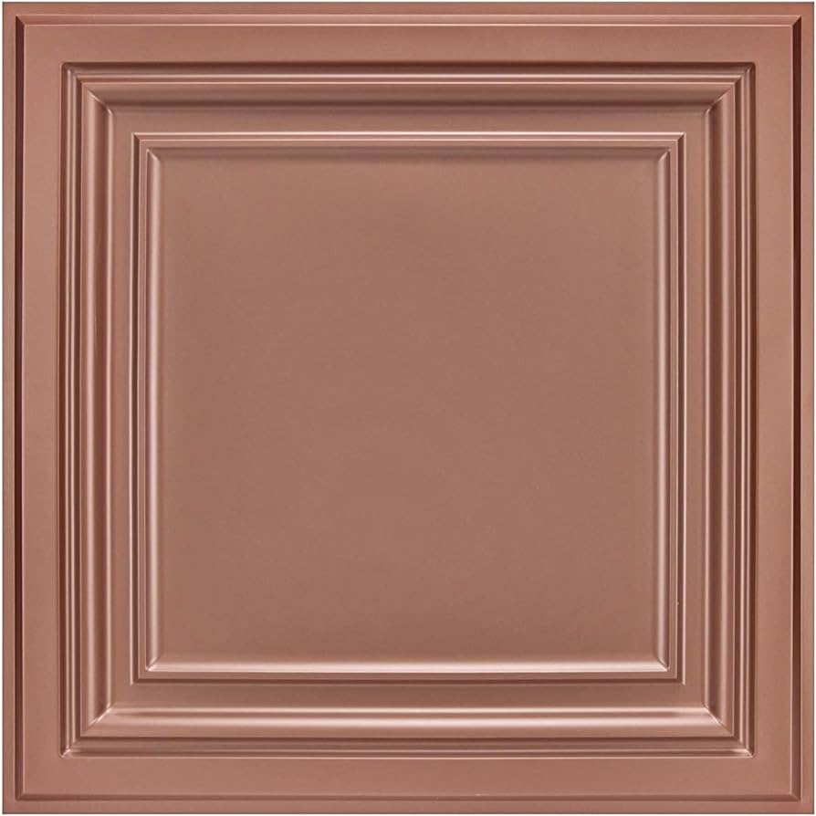 Photo 1 of 
Art3d PVC Ceiling Tiles, 2'x2' Plastic Sheet in Copper (12-Pack)
