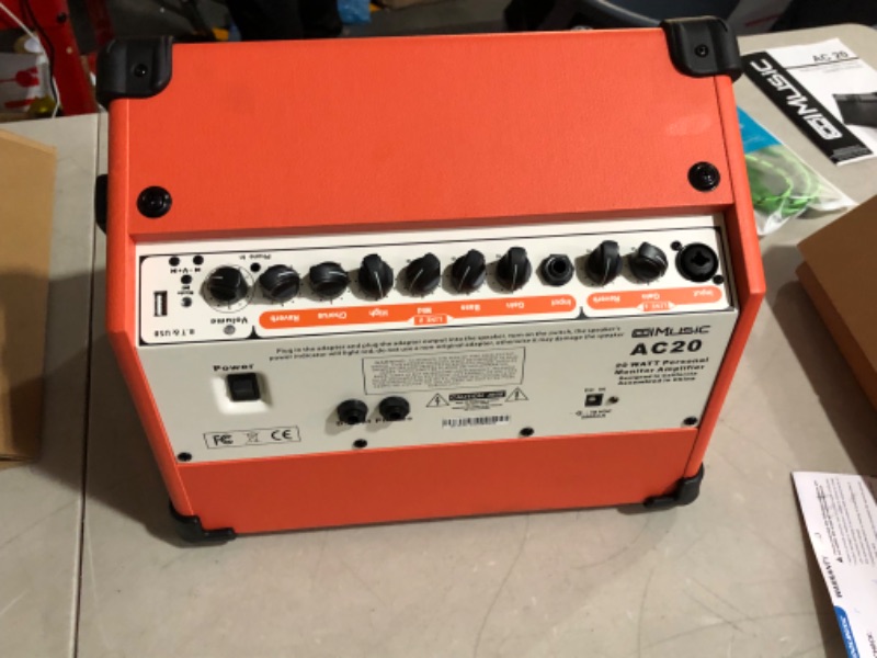 Photo 1 of Coolmusic BP80 Battery Powered Acoustic Guitar Amplifier-Orange