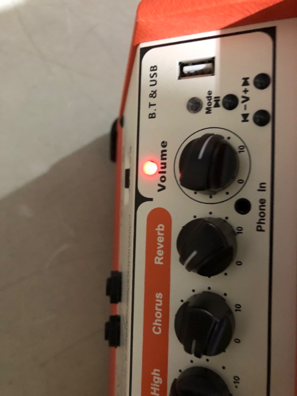 Photo 11 of **POWERS ON** *LOOKS NEW* Coolmusic BP80 Battery Powered Acoustic Guitar Amplifier-Orange