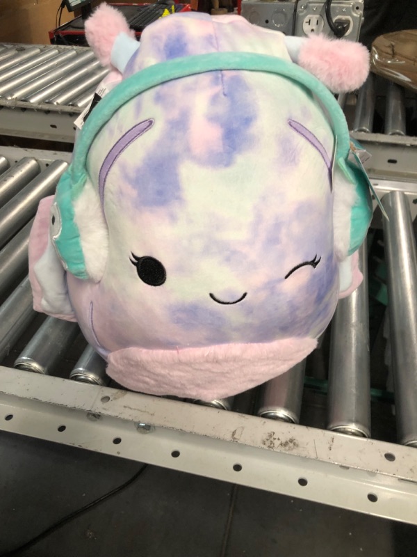 Photo 4 of Squishmallows 14-Inch Dottie Pink and Blue Tie-Dye Sea Slug - Earmuffs included