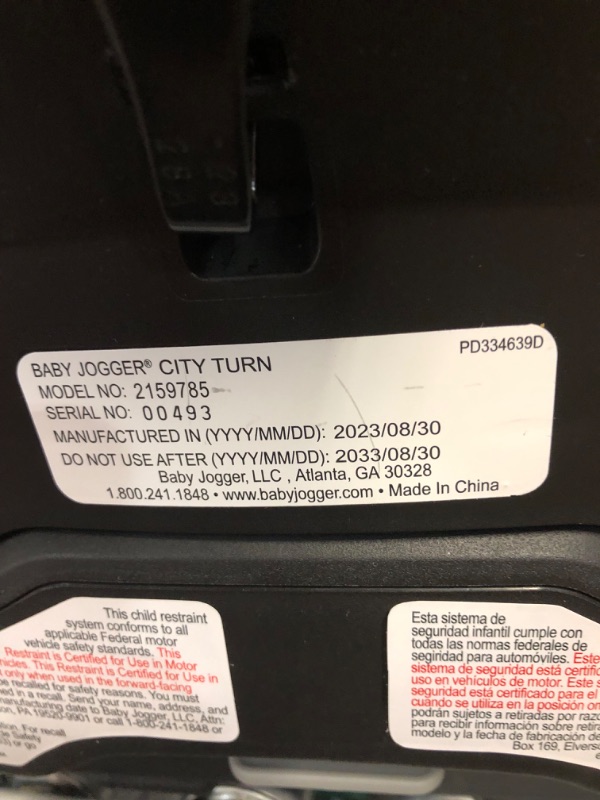 Photo 4 of Baby Jogger City Turn Rotating Convertible Car Seat | Unique Turning Car Seat Rotates for Easy in and Out, Phantom Grey - 08/03/2023