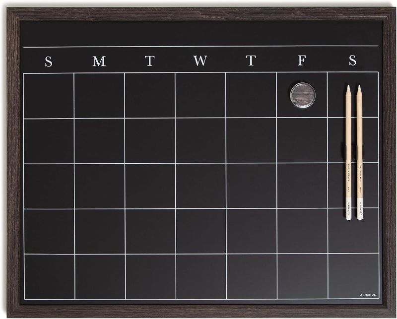 Photo 1 of U Brands Wood Style Frame Chalkboard Calendar Set