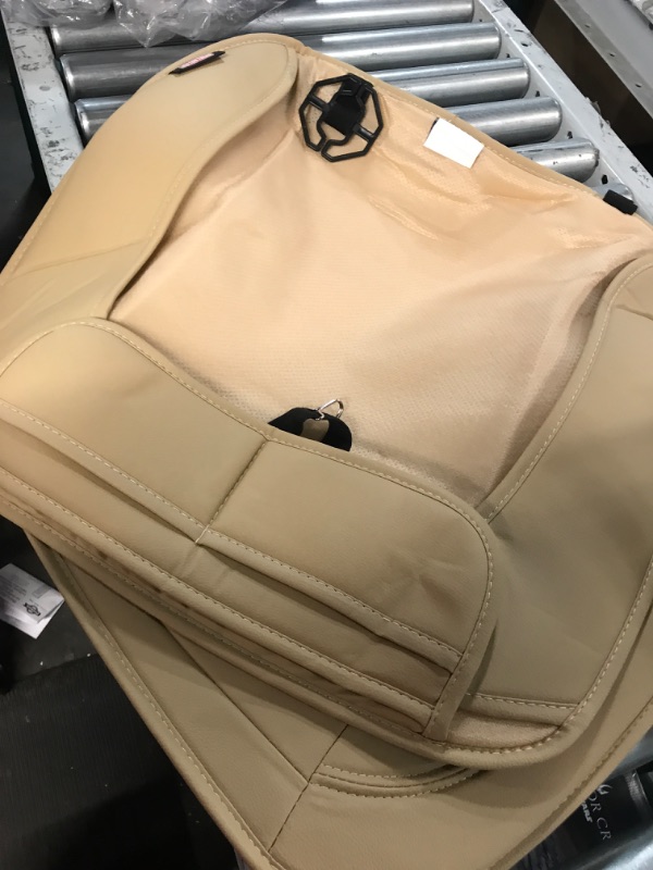 Photo 3 of * used * 
Motor Trend Beige Faux Leather 2-Pack Car Seat Cover for Front Seats, Beige