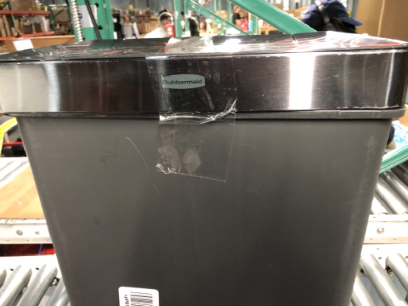 Photo 3 of ***SCUFFS AND WEAR AND TEAR*** Rubbermaid Premier Series IV Step-On Trash Can for Home and Kitchen, with Stainless Steel Lid, 12.4 Gallon, Charcoal