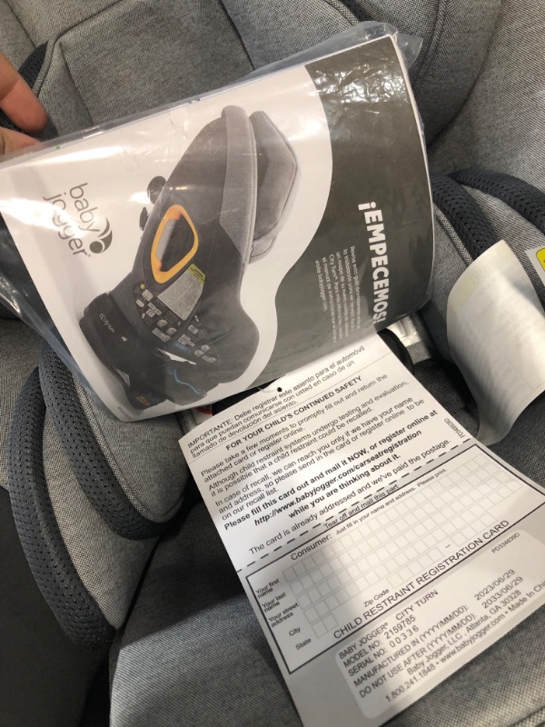 Photo 4 of Baby Jogger City Turn Rotating Convertible Car Seat | Unique Turning Car Seat Rotates for Easy in and Out, Phantom Grey