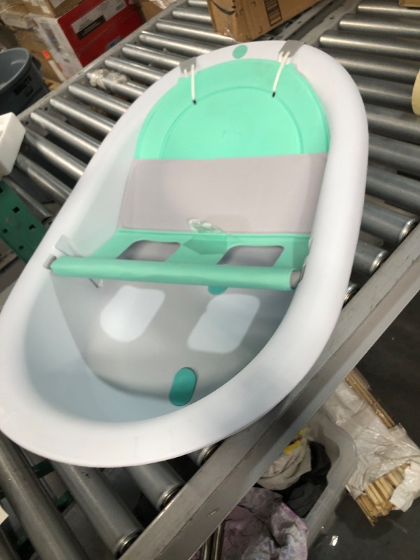 Photo 2 of 4-in-1 Grow-with-Me Bath Tub by Frida Baby Transforms Infant Bathtub to Toddler Bath Seat with Backrest for Assisted Sitting in Tub