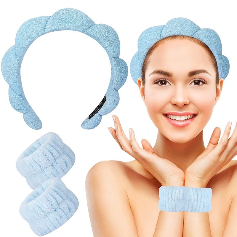 Photo 1 of *NON REFUNDABLE* 3 Mimi and Co Spa Headband for Women - Sponge & Terry Towel Cloth Fabric Head Band 