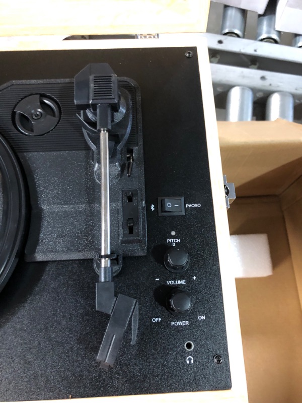 Photo 1 of Crosley CR8017U-NA1 Voyager Vintage Portable Vinyl Record Player Turntable with Bluetooth in/Out and Built-in Speakers, Natural Bluetooth In/Out Natural