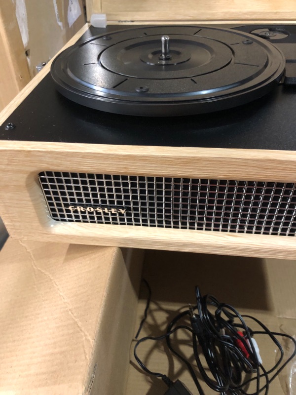 Photo 1 of Crosley CR8017U-NA1 Voyager Vintage Portable Vinyl Record Player Turntable with Bluetooth in/Out and Built-in Speakers, Natural Bluetooth In/Out Natural