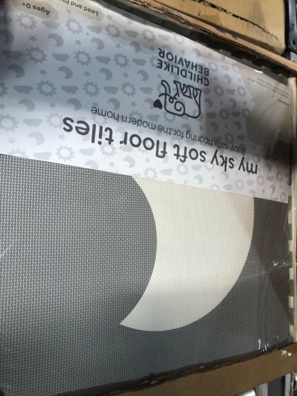 Photo 4 of Baby Play Mat Tiles - 61" x 61" Extra Large, Non Toxic Foam Baby Floor Mat - Grey & White (Grey)