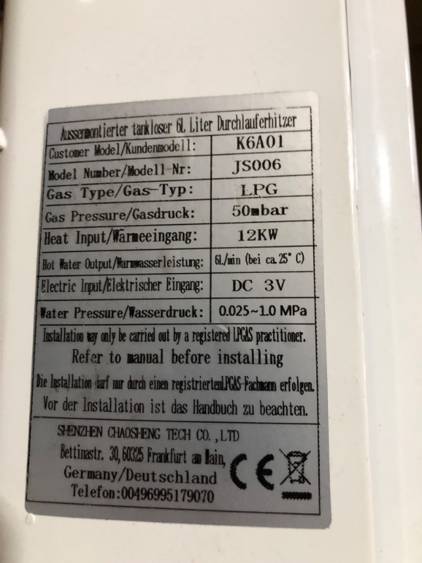 Photo 7 of **PARTS** **MISSING HARDWARE** **SCRATCHES** **USED** FVSTR-Electric Water Heater 