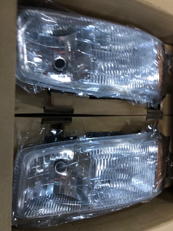 Photo 1 of Auto Dynasty [Halogen Model] 4Pcs Factory Style Headlight Lamps and Bumper Lights Compatible with GMC Sierra Yukon 1500 2500 3500 GMT800 99-