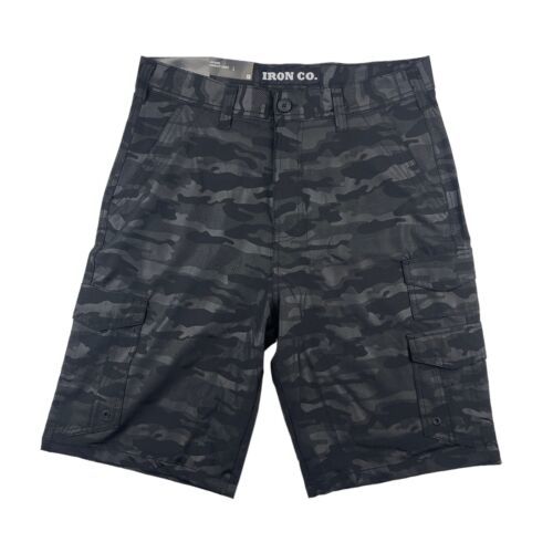 Photo 1 of iron co. 4-way stretch hybrid cargo 11 inseam short (Blackout Camo 34)