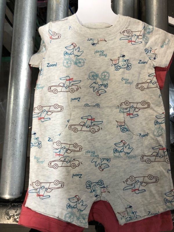Photo 1 of CARTER'S BOYS 2 PACK ROMPER "/GREY W/VEHICLE-12 MO