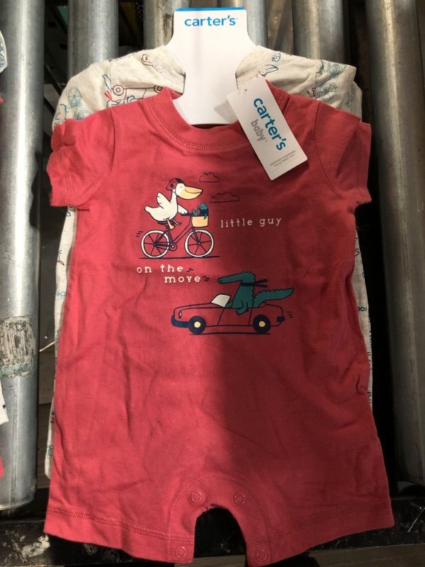 Photo 3 of CARTER'S BOYS 2 PACK ROMPER "/GREY W/VEHICLE- 9 MO