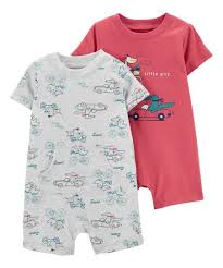 Photo 1 of CARTER'S BOYS 2 PACK ROMPER "/GREY W/VEHICLE- 9 MO