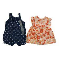 Photo 1 of Carter's Girls Toddler 2 Piece Cotton Bodysuit Dress Set 2 pack
