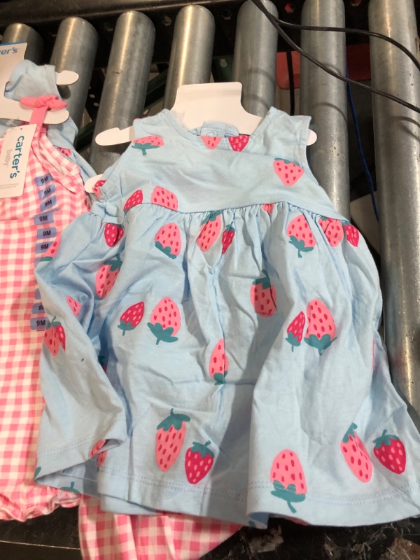 Photo 1 of Carter's Baby Girls 2 Piece Dress and Romper Set, Newborn, Pink/Blue multi size 2 pack 