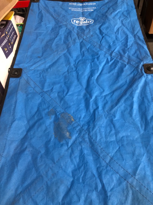 Photo 2 of * item used * stained * no packaging * 
Regalo My Cot Portable Toddler Bed, Includes Fitted Sheet, Royal Blue 