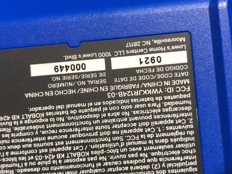 Photo 8 of ***NONFUNCTIONAL - SEE NOTES***
Kobalt 24-volt Cordless Bluetooth Compatibility Jobsite Radio
