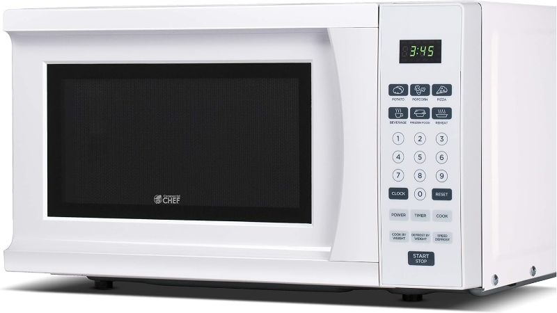 Photo 1 of **SEE NOTES/NON-REFUNABLE/FOR PARTS**
Commercial CHEF CHM770W Counter Top Microwave Oven, 0.7 Cubic Feet, White
