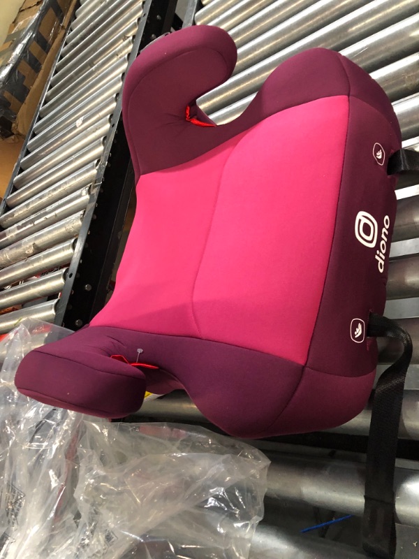 Photo 5 of Diono Solana 2 XL, Dual Latch Connectors, Lightweight Backless Belt-Positioning Booster Car Seat, 8 Years 1 Booster Seat, Black 2019 LATCH Connect Single PINK