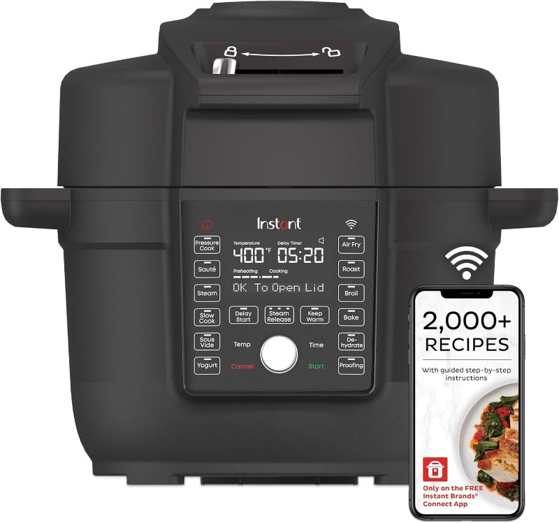 Photo 1 of (USED AND DAMAGED) Instant Pot Duo Crisp Ultimate Lid, 13-in-1 Air Fryer and Pressure Cooker Combo, Sauté, Slow Cook, Bake, Steam, Warm, Roast, Dehydrate, Sous Vide, 6.5 qt