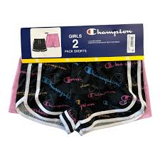 Photo 1 of Champion Girl's 2.5" Black/Pink -Pack Active Shorts (CHS566) 4-5/6-7/8-10/12-14
