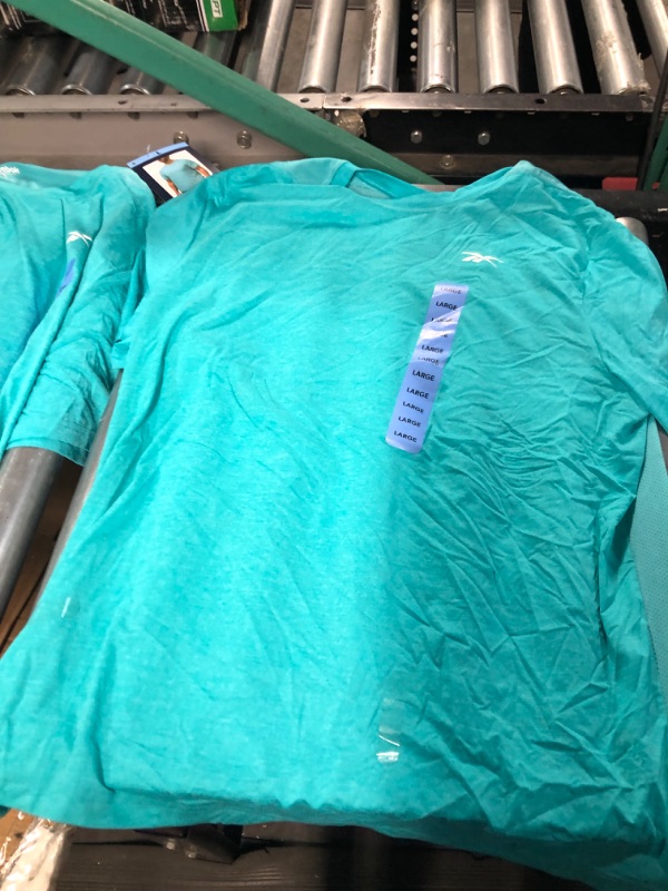 Photo 1 of reebok speedwick shirt teal men size large 2 pack