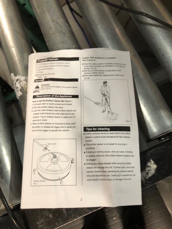 Photo 4 of **FOR PARTS**
Pressure Washer Surface Cleaner,15 inch 
