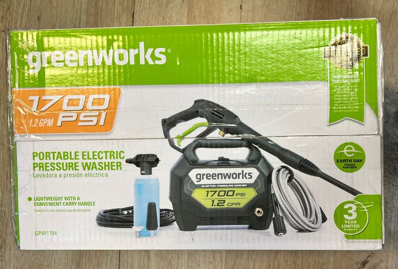 Photo 1 of ***SEE NOTES***Green Works 1700PSI Portable Electric Pressure Washer GPW1704