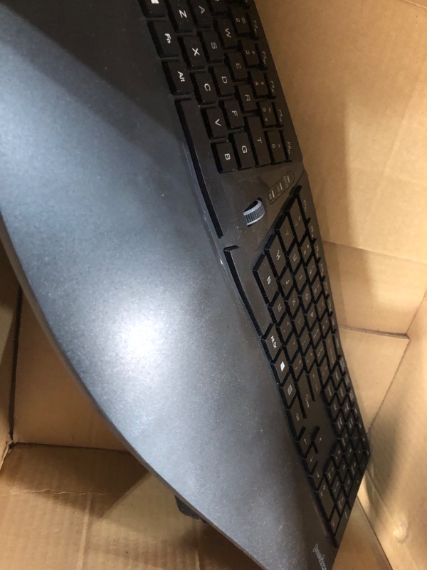 Photo 3 of Perixx Periduo-605, Wireless Ergonomic Split Keyboard and Vertical Mouse Combo, Adjustable Palm Rest and Membrane Low Profile Keys, Black, US English Layout (11633)