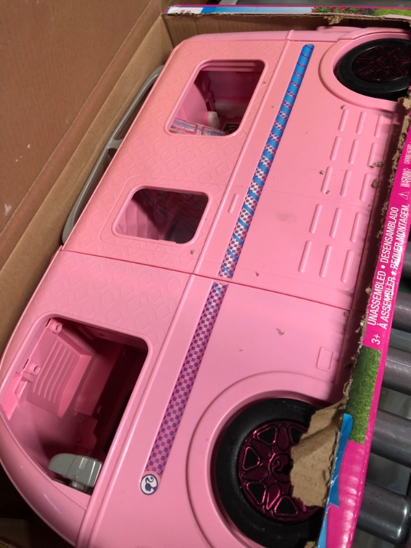 Photo 3 of Barbie Camper Playset With Barbie Accessories, Pool And Furniture, Rolling Vehicle With Campsite Transformation??? [Amazon Exclusive]