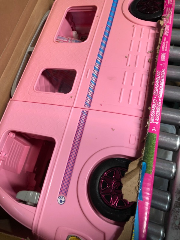 Photo 2 of Barbie Camper Playset With Barbie Accessories, Pool And Furniture, Rolling Vehicle With Campsite Transformation??? [Amazon Exclusive]