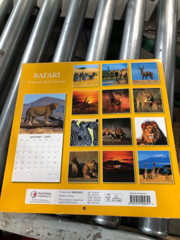 Photo 3 of 2023 Safari Monthly Wall Calendar by Red Robin Calendars 12" x 12" *5PACK*