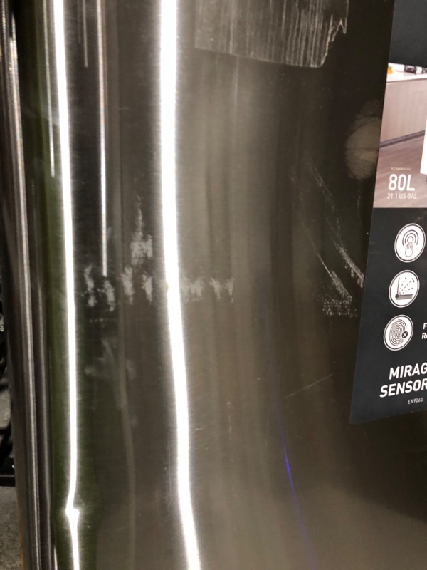 Photo 4 of * used * see images * 
EKO Mirage X 80 Liter / 21.1 Gallons Motion Sensor Trash can, Brushed Stainless Steel