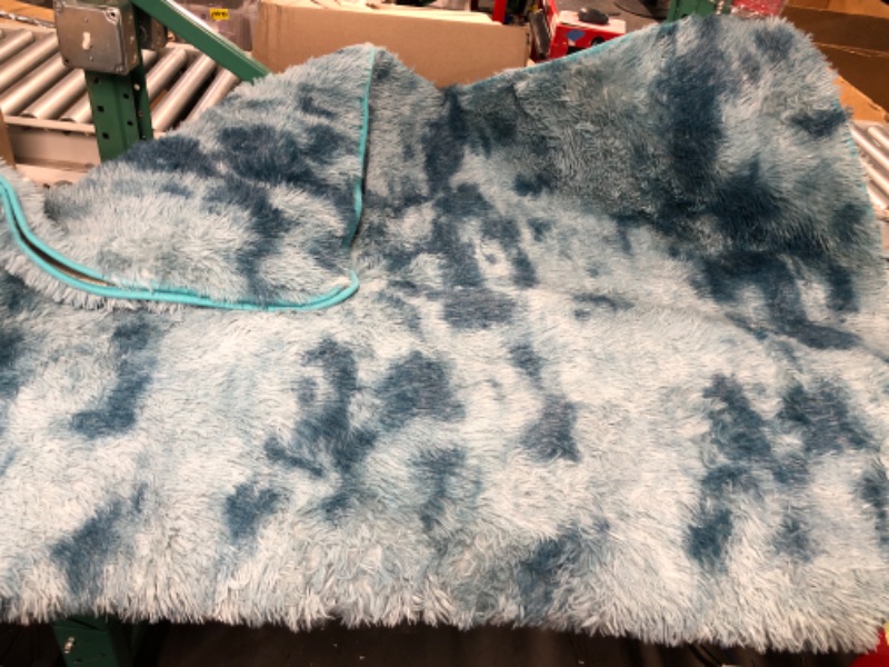 Photo 1 of (USED) Ahlulu Soft Fluffy Area Rugs, Shaggy 5'X7' Living Room Rugs Fuzzy Blue