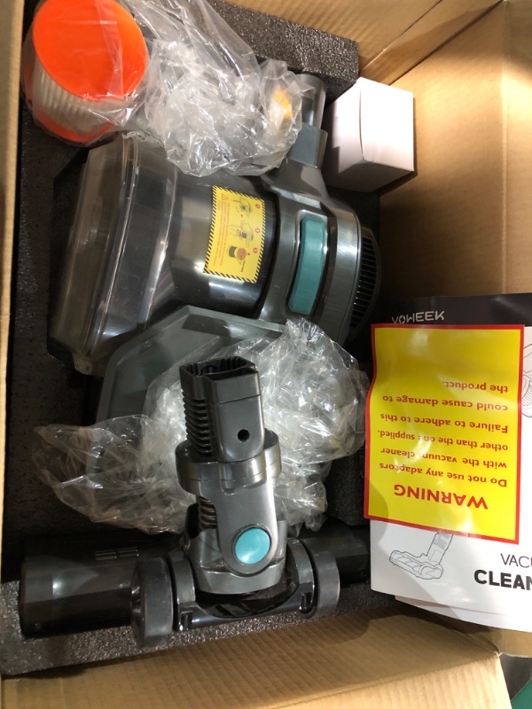 Photo 4 of (USED/See Notes) Cordless Vacuum Cleaner, Voweek Lightweight Stick Vacuum Cleaner 1.3L Dust Cup, 4 in 1 Green