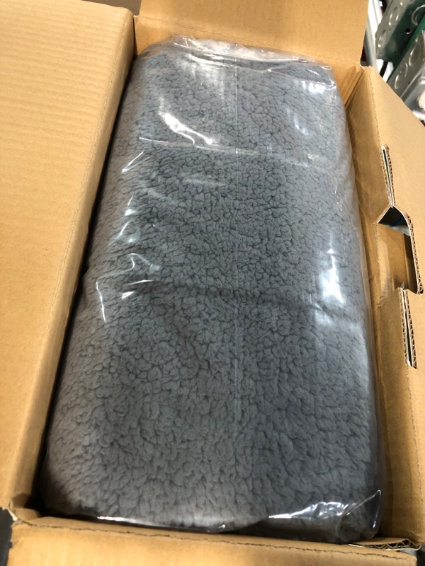 Photo 2 of (NEW) SEALY Electric Blanket Heated Throw 50"x60" Soft Double Sherpa Super Cozy  Dark Grey 