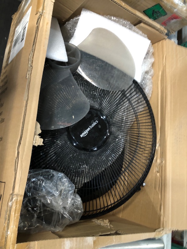 Photo 2 of (USED/See Notes) Amazon Basics Oscillating Dual Blade Standing Pedestal Fan with Remote - 16-Inch, Black