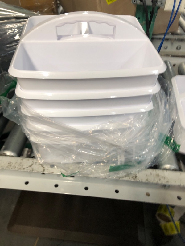 Photo 2 of (USED) White Portable Plastic Storage Caddy 6-Pack 