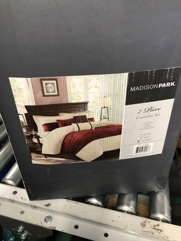 Photo 4 of (USED) Madison Park Cozy Comforter Set-Luxury Faux Suede Design,Red California King (104 in x 92 in)
