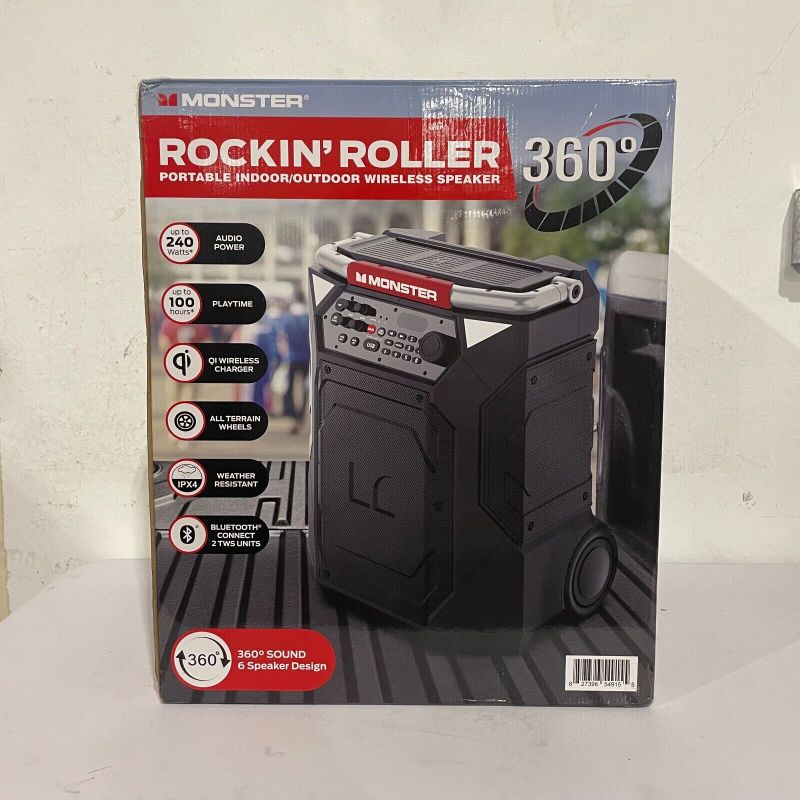 Photo 1 of (USED/SEE NOTES) Monster Rockin Roller 360 Indoor/Outdoor Bluetooth Speaker
