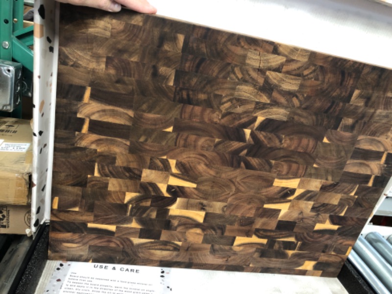 Photo 3 of (MINOR DAMAGE) Cutting Board for Kitchen, Extra Large Thick Mosaic Acacia Wood Chopping Board 18x24x1.5 inch, 