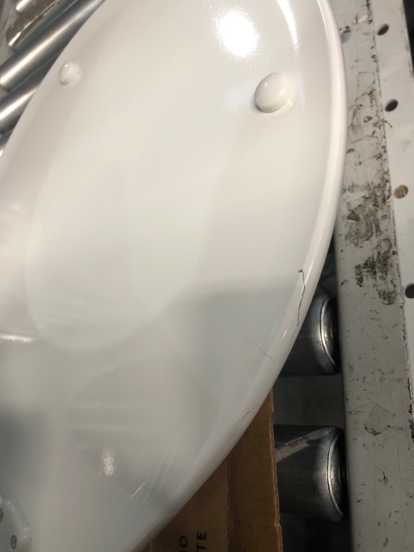 Photo 5 of **damaged** Mayfair 1847SLOW 000 Kendall Slow-Close, Removable Enameled Wood Toilet Seat That Will Never Loosen, 1 Pack ELONGATED - Premium Hinge, White ELONGATED White Toilet Seat